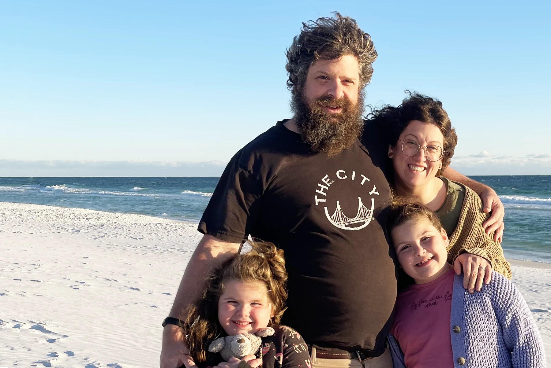 Nicole McKeever outdoors with her family